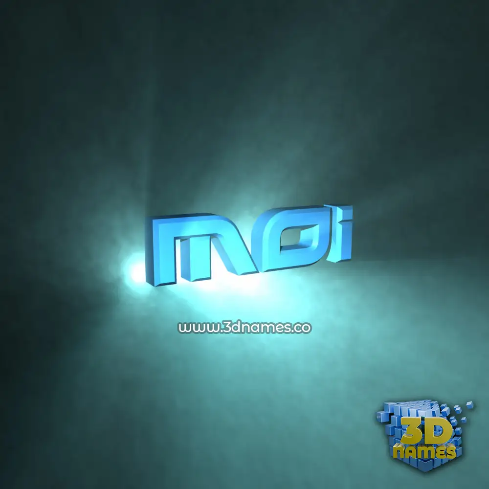 moi in Light Shine style - 3D name wallpaper