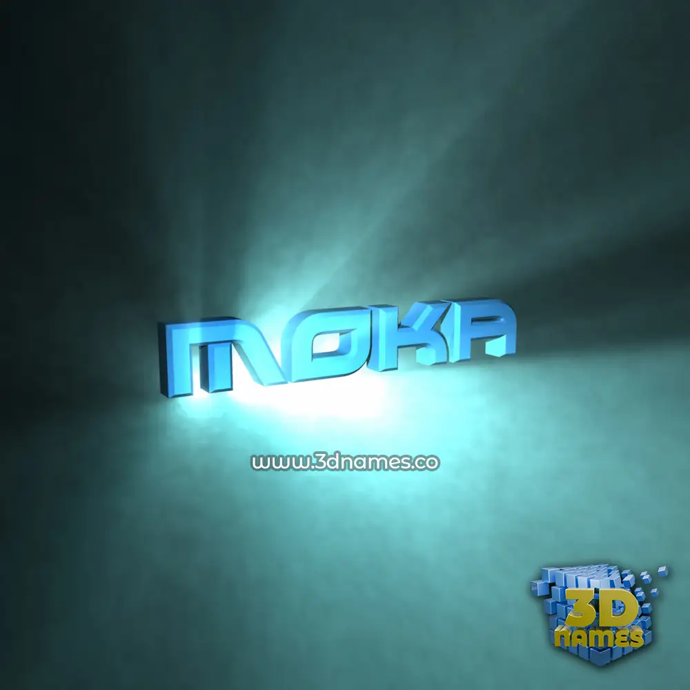 moka in Light Shine style - 3D name wallpaper