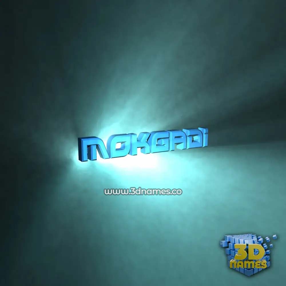 mokgadi in Light Shine style - 3D name wallpaper