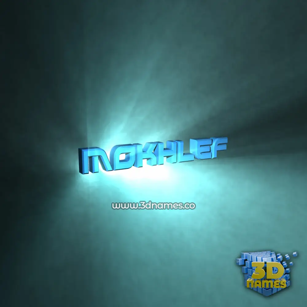 mokhlef in Light Shine style - 3D name wallpaper