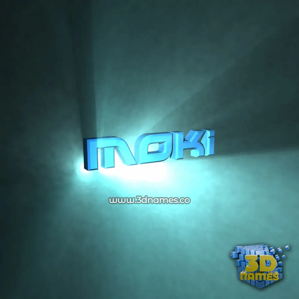 moki in Light Shine style - 3D name wallpaper