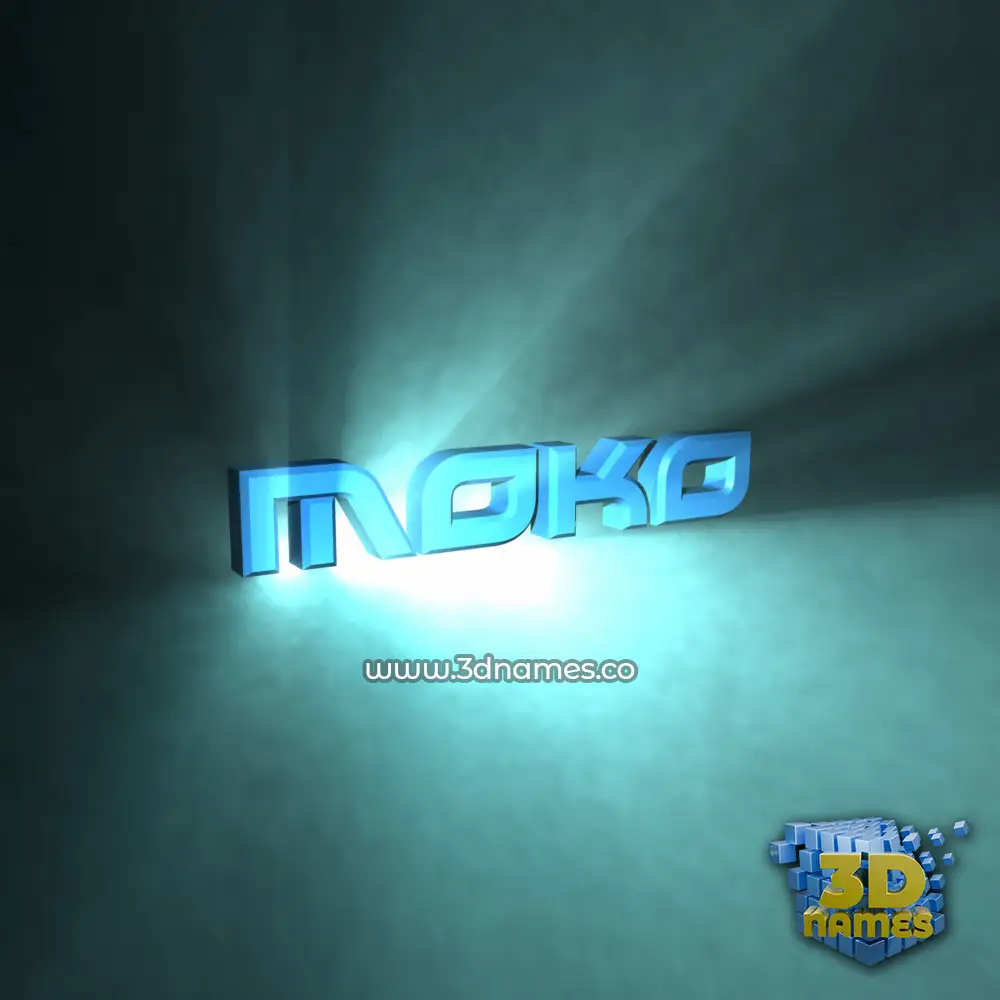 moko in Light Shine style - 3D name wallpaper