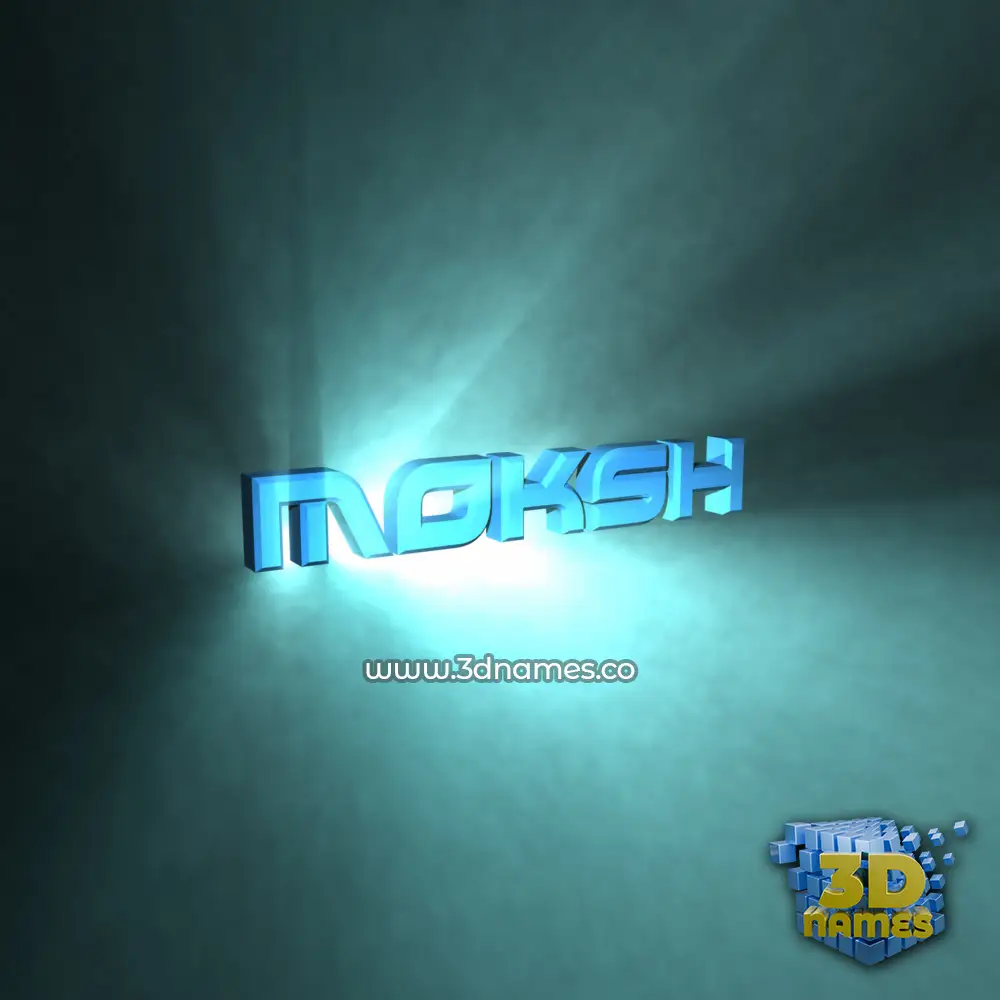 moksh in Light Shine style - 3D name wallpaper