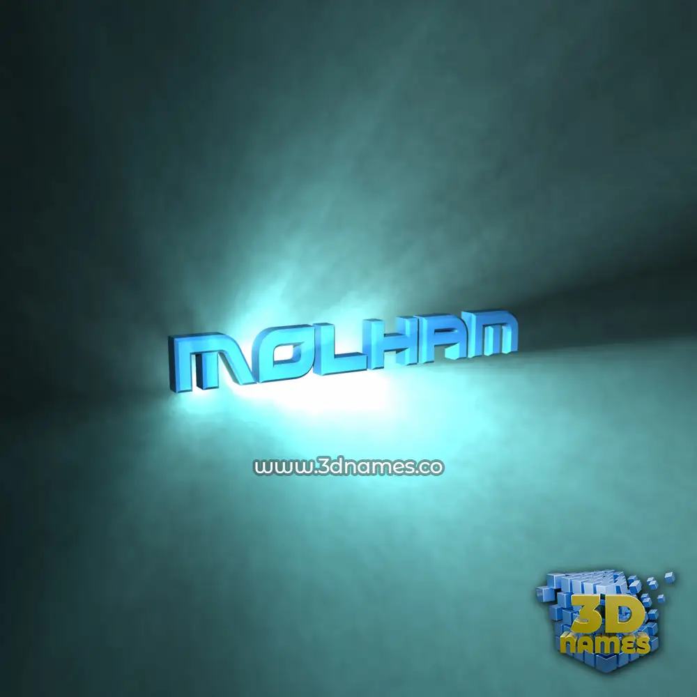 molham in Light Shine style - 3D name wallpaper
