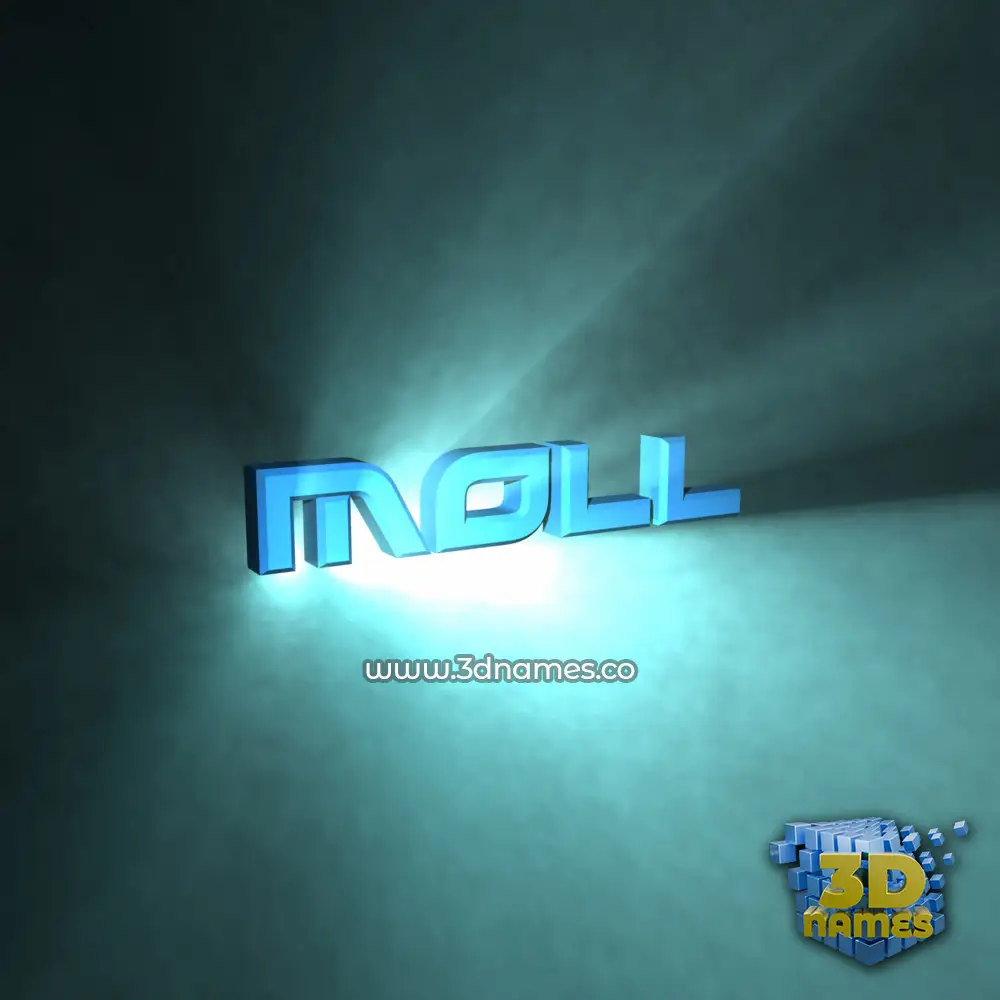 moll in Light Shine style - 3D name wallpaper
