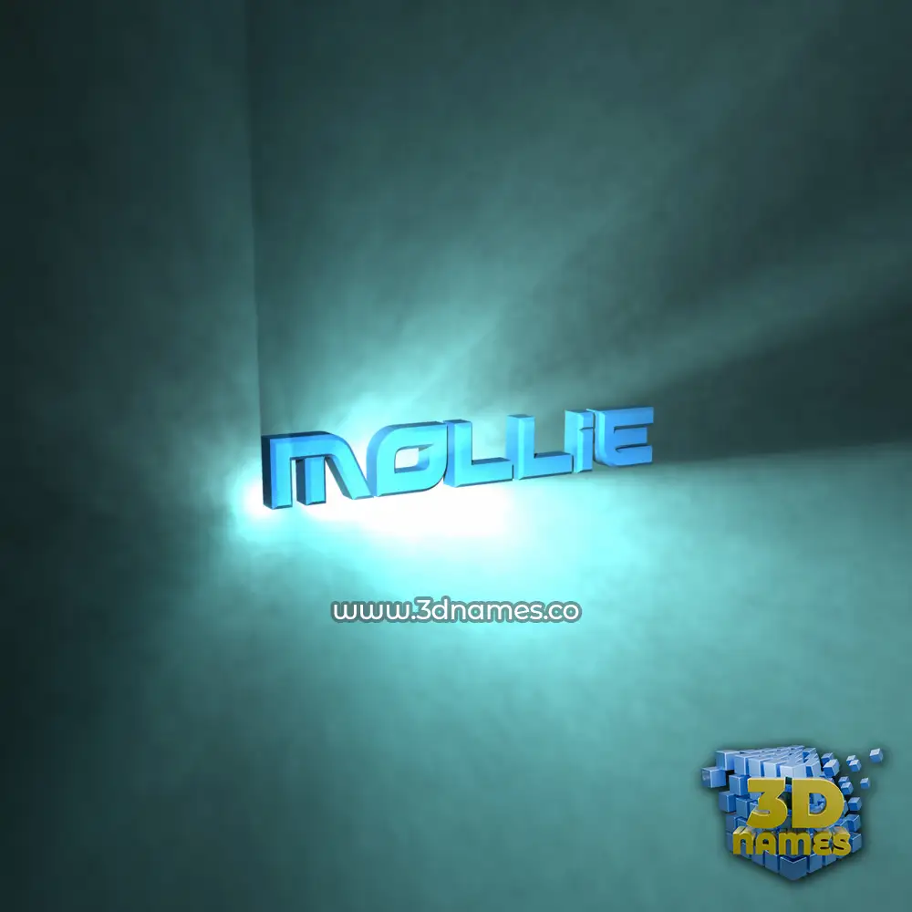 mollie in Light Shine style - 3D name wallpaper
