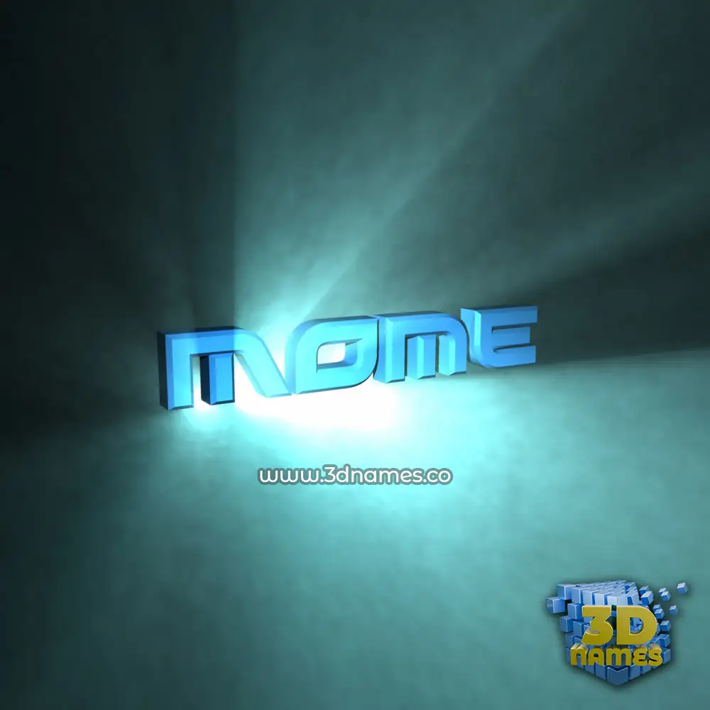 mome in Light Shine style - 3D name wallpaper