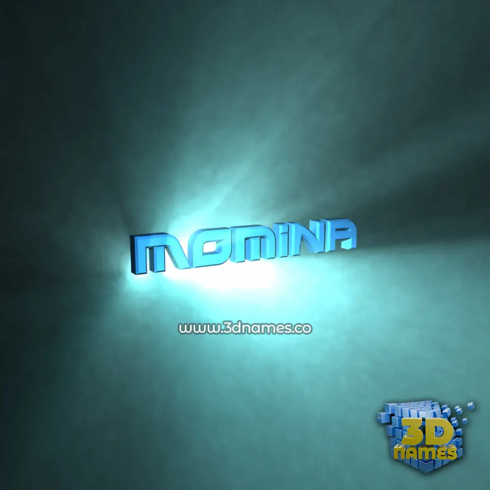 momina in Light Shine style - 3D name wallpaper