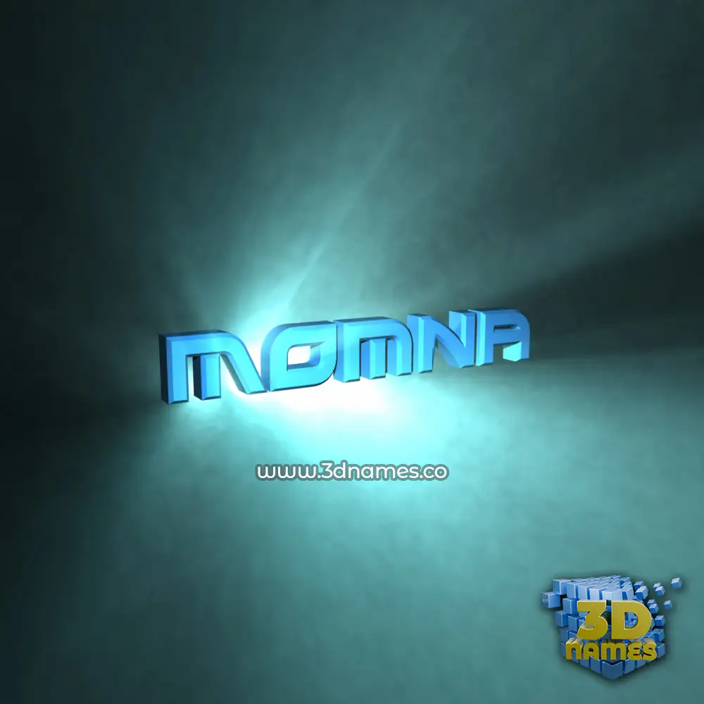 momna in Light Shine style - 3D name wallpaper