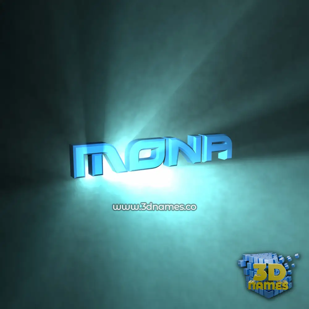 mona in Light Shine style - 3D name wallpaper
