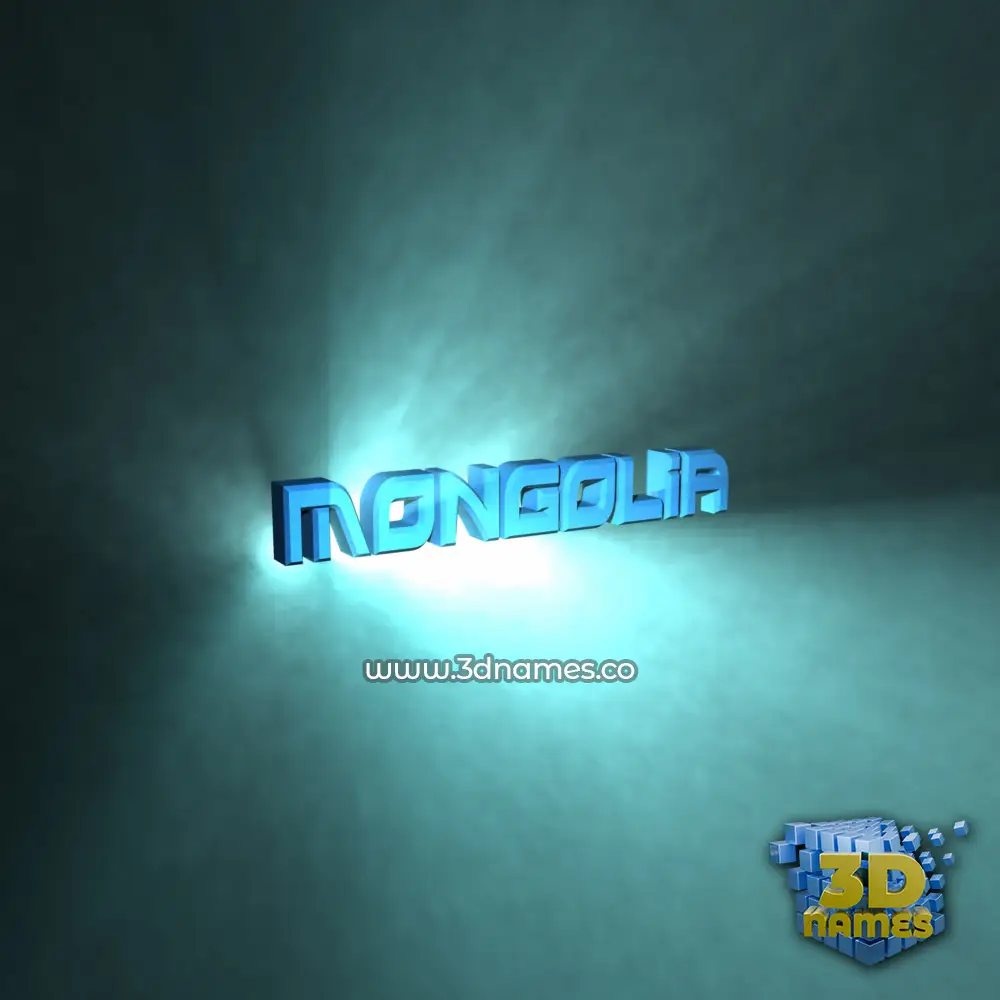 mongolia in Light Shine style - 3D name wallpaper