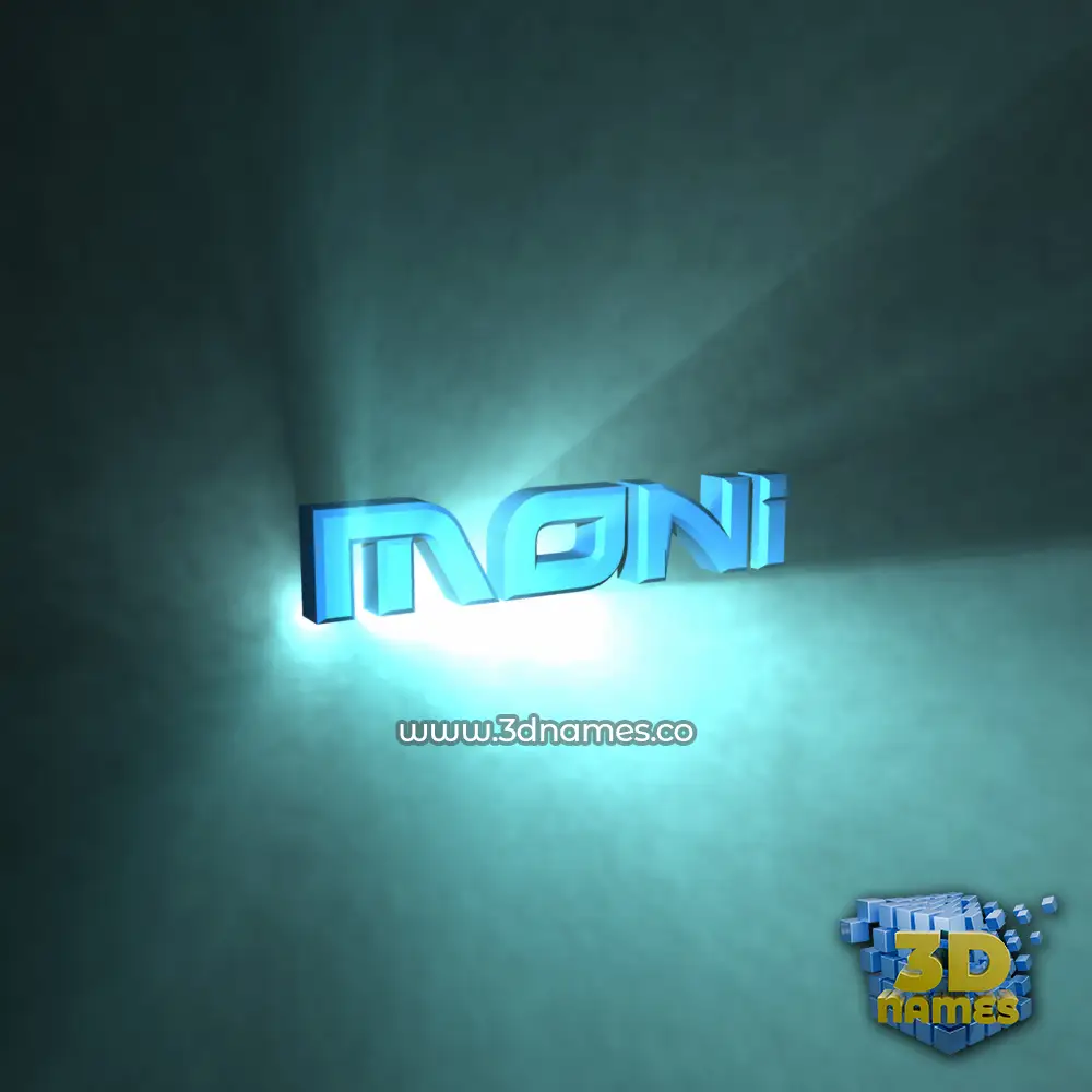 moni in Light Shine style - 3D name wallpaper