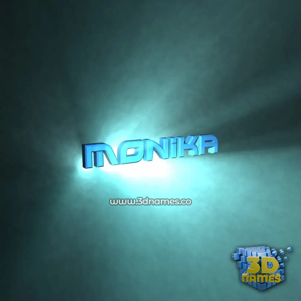 monika in Light Shine style - 3D name wallpaper