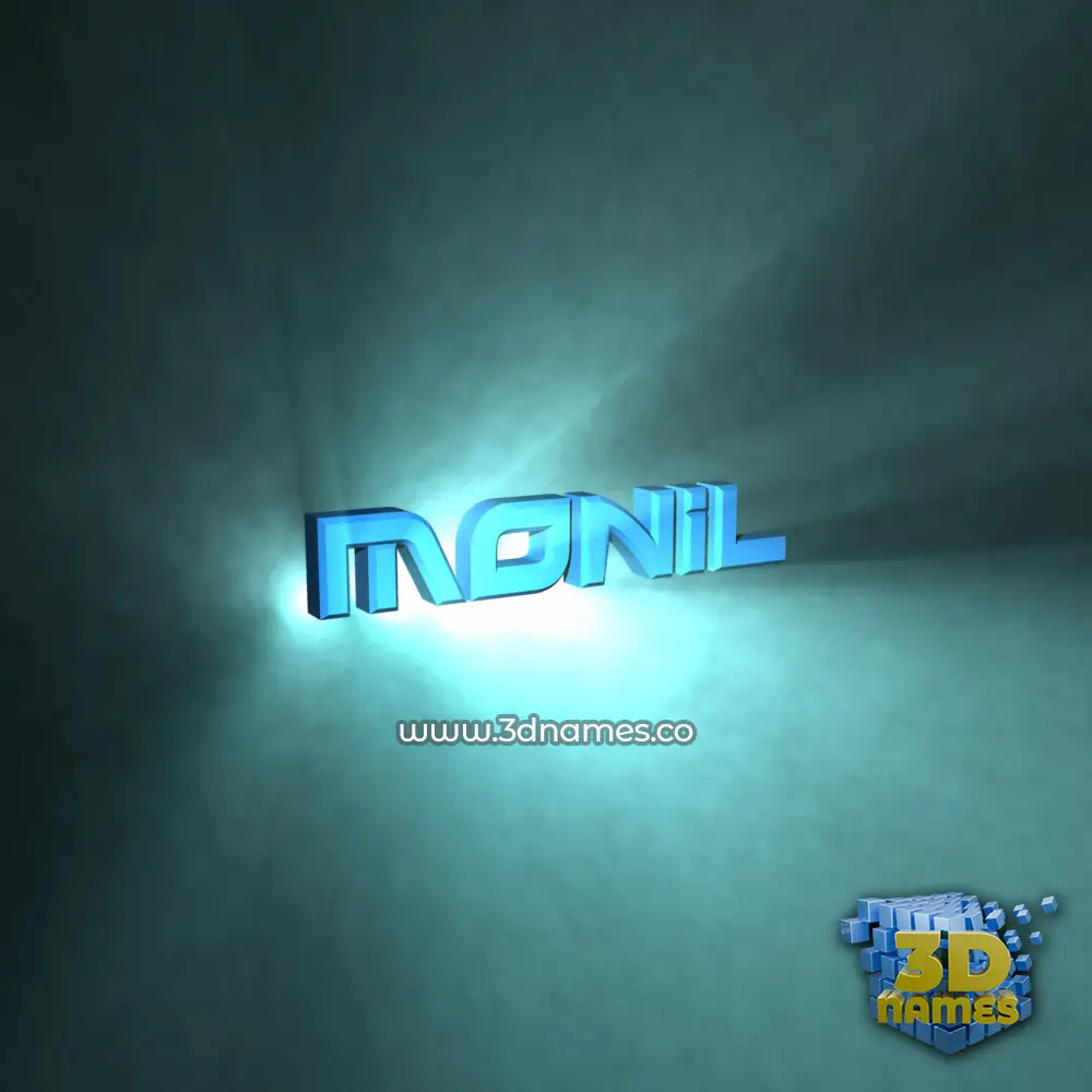 monil in Light Shine style - 3D name wallpaper