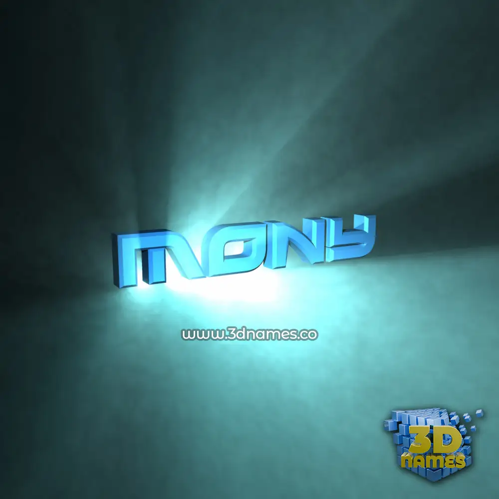 mony in Light Shine style - 3D name wallpaper