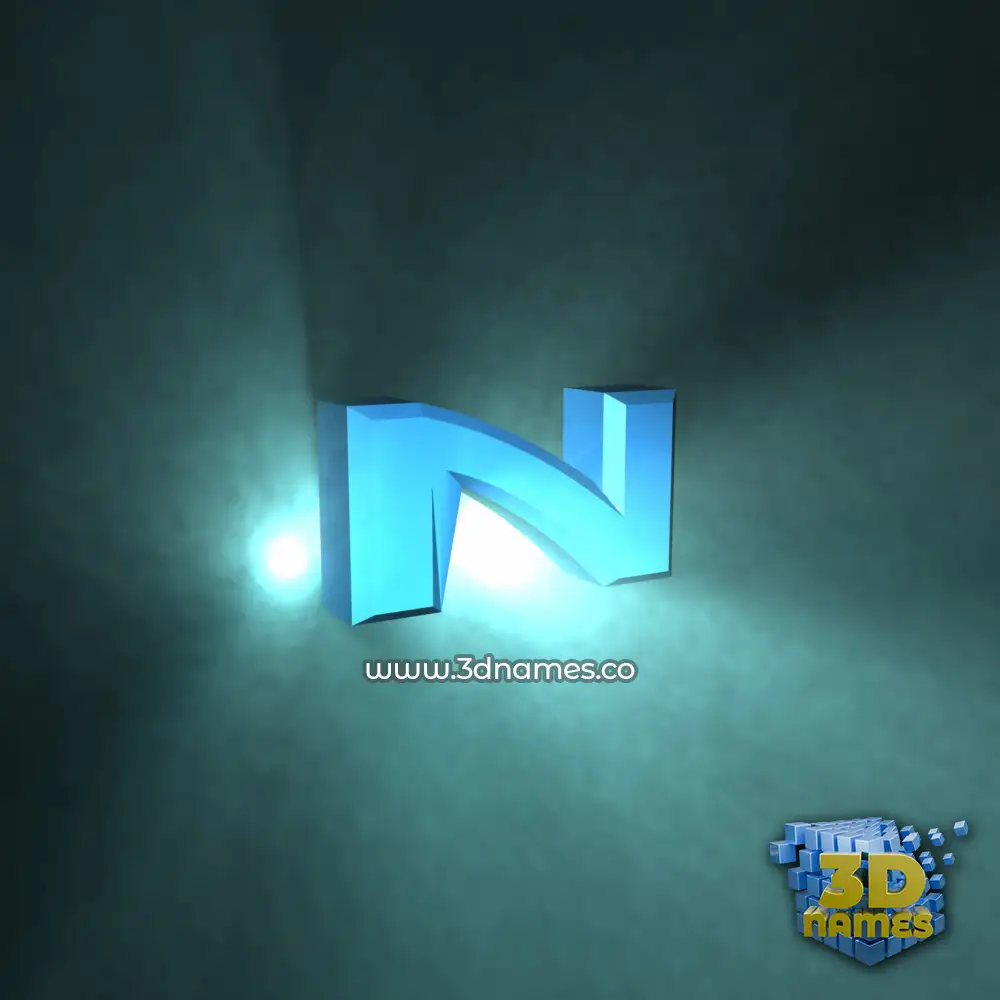 n in Light Shine style - 3D name wallpaper