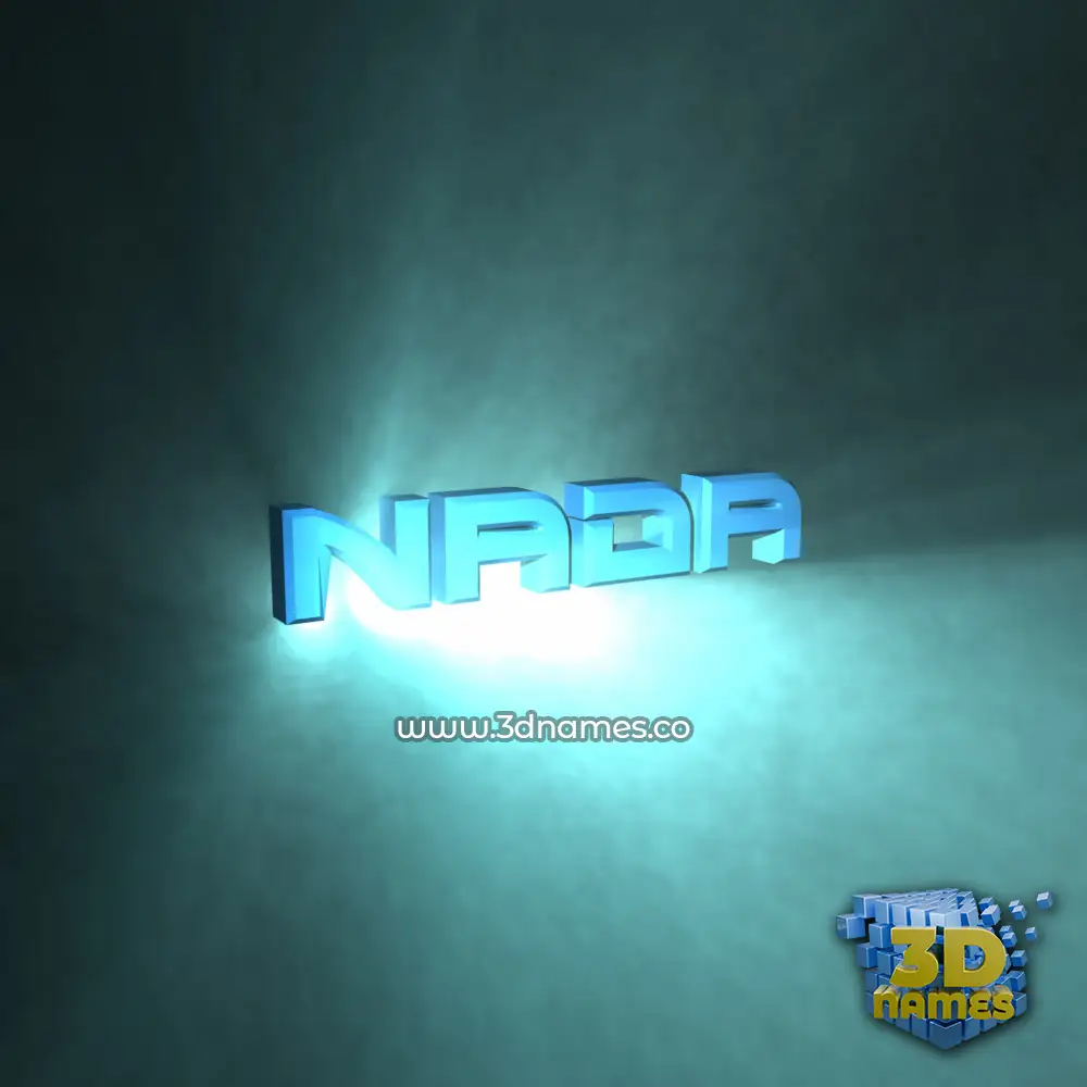 nada in Light Shine style - 3D name wallpaper