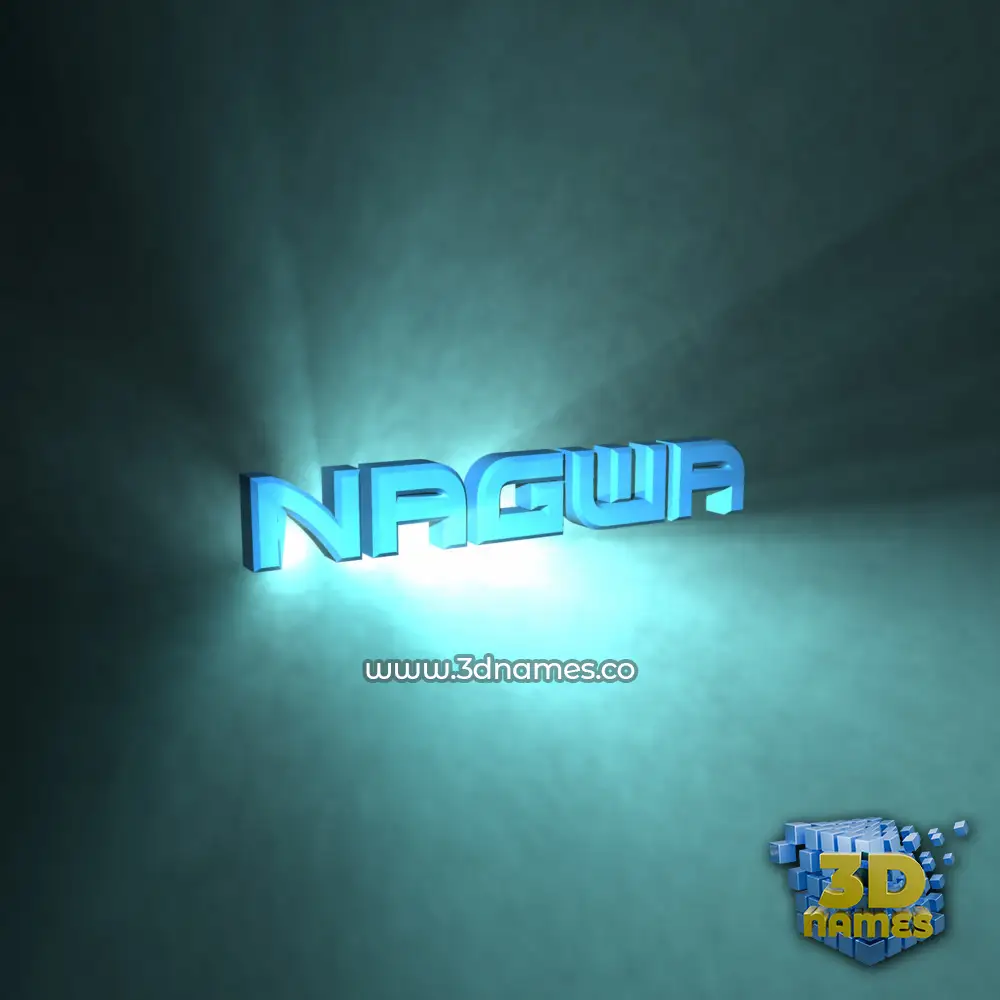 nagwa in Light Shine style - 3D name wallpaper