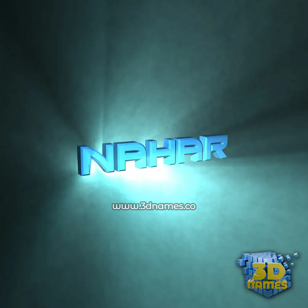 nahar in Light Shine style - 3D name wallpaper