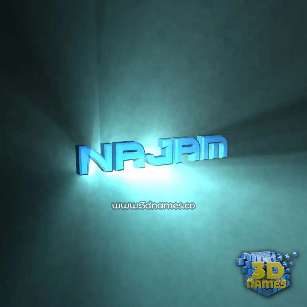 najam in Light Shine style - 3D name wallpaper