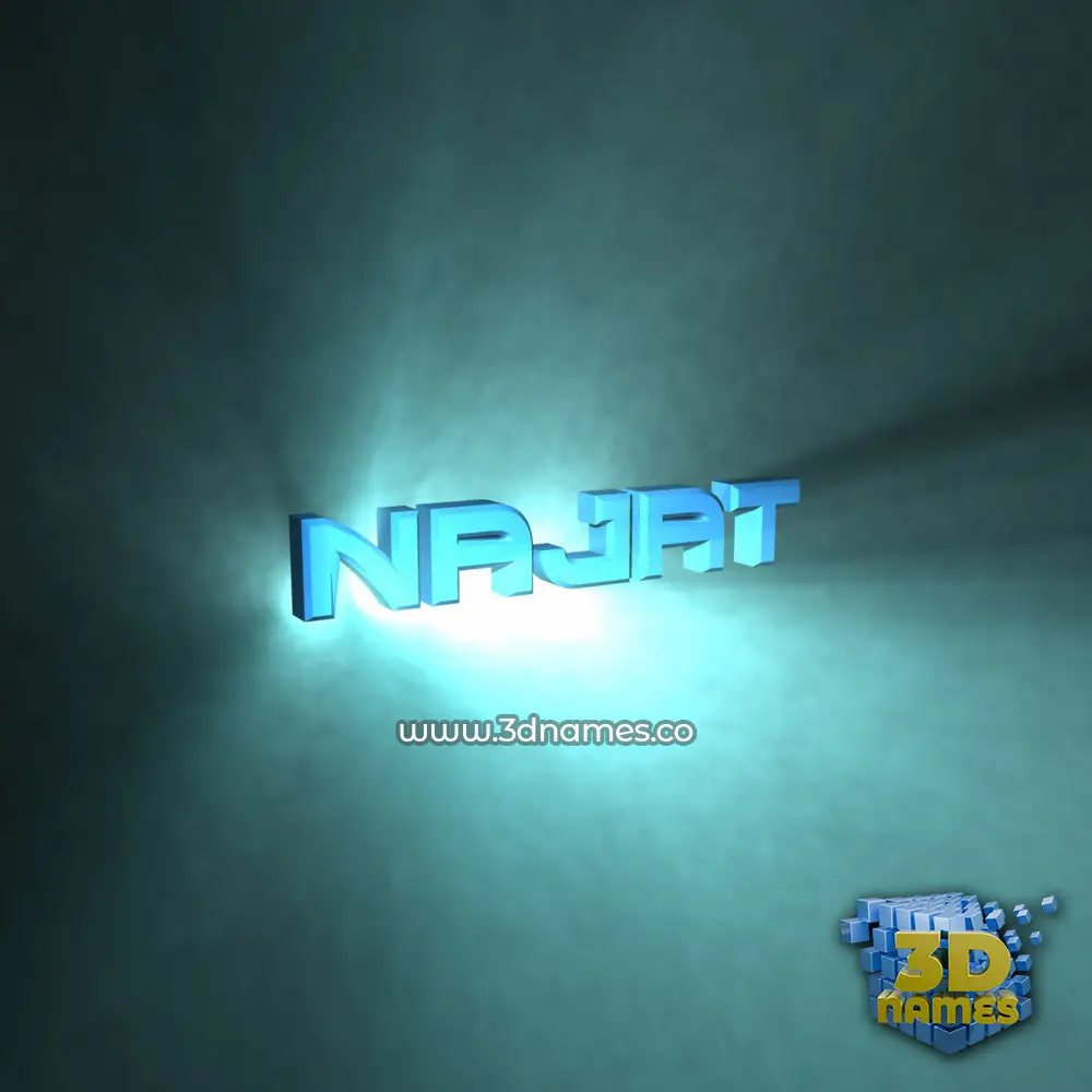 najat in Light Shine style - 3D name wallpaper