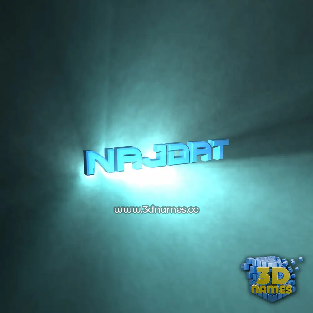 najdat in Light Shine style - 3D name wallpaper