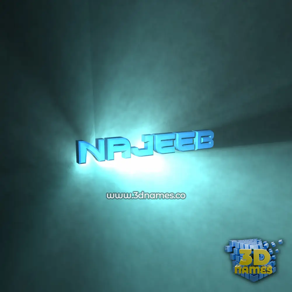 najeeb in Light Shine style - 3D name wallpaper