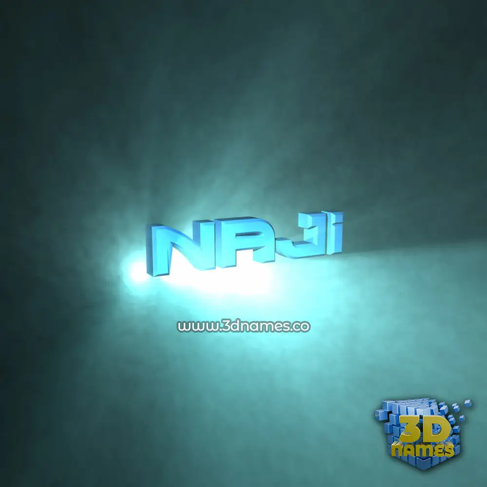 naji in Light Shine style - 3D name wallpaper