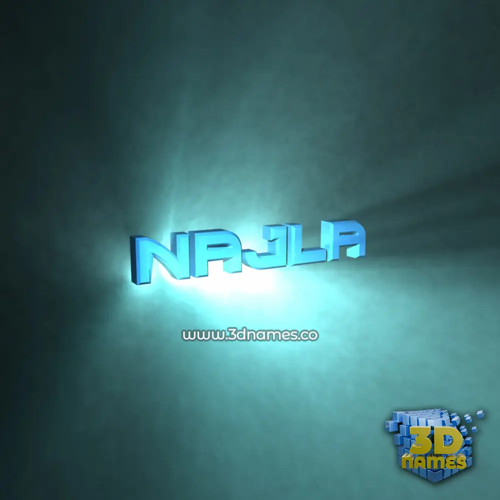 najla in Light Shine style - 3D name wallpaper