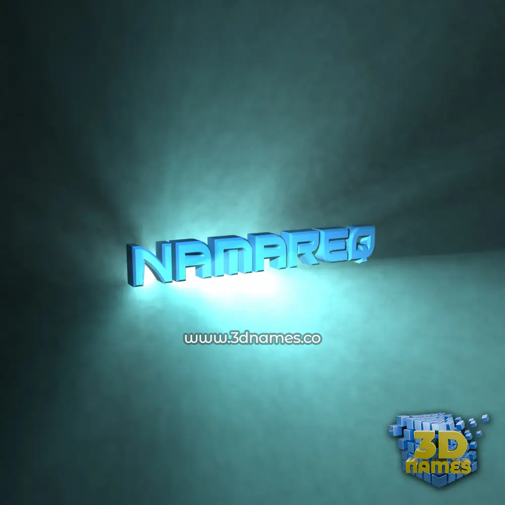 namareq in Light Shine style - 3D name wallpaper