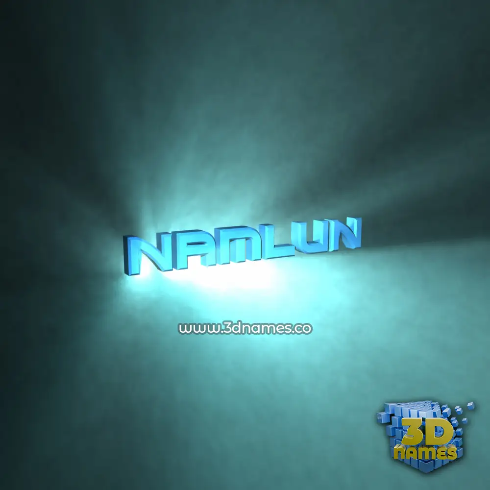 namlun in Light Shine style - 3D name wallpaper