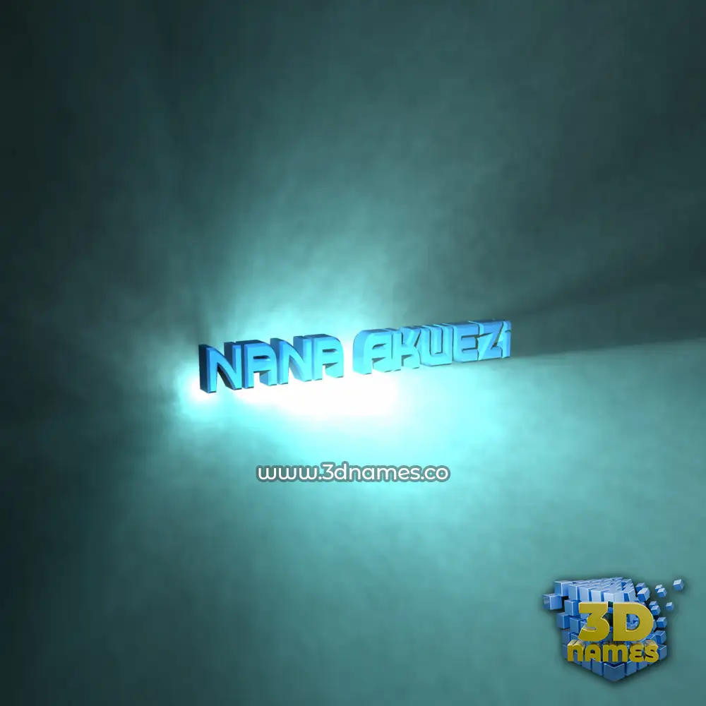 nana akwezi in Light Shine style - 3D name wallpaper