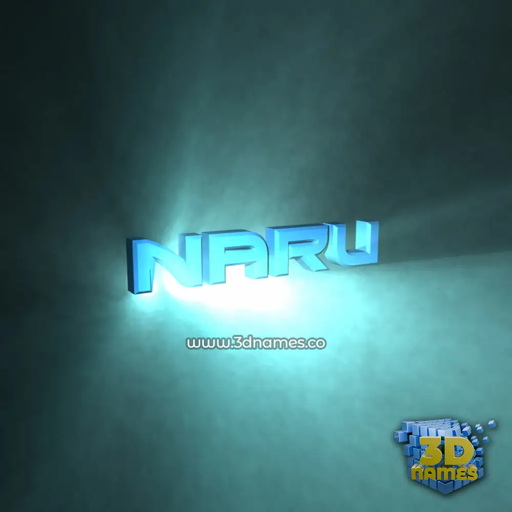 naru in Light Shine style - 3D name wallpaper