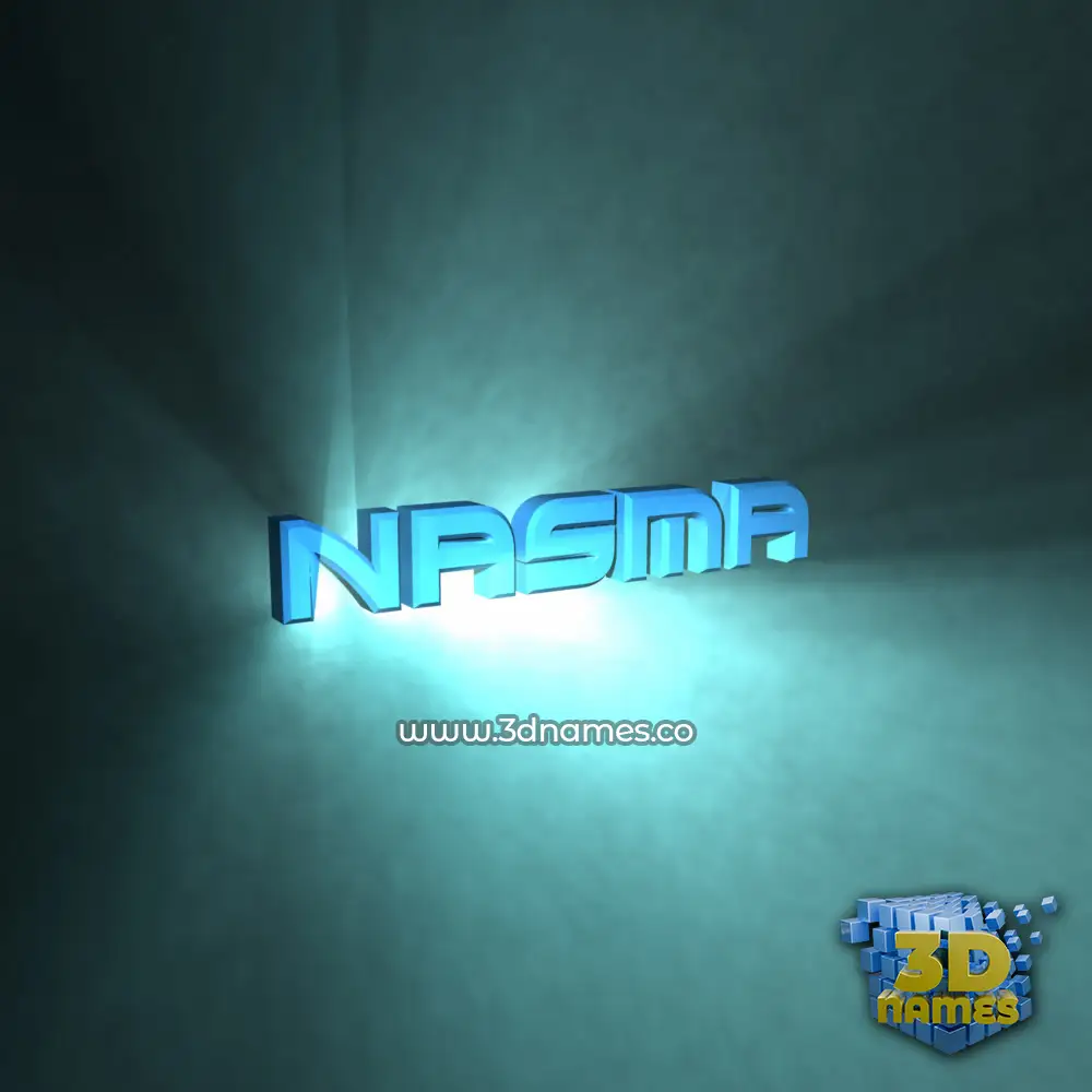 nasma in Light Shine style - 3D name wallpaper