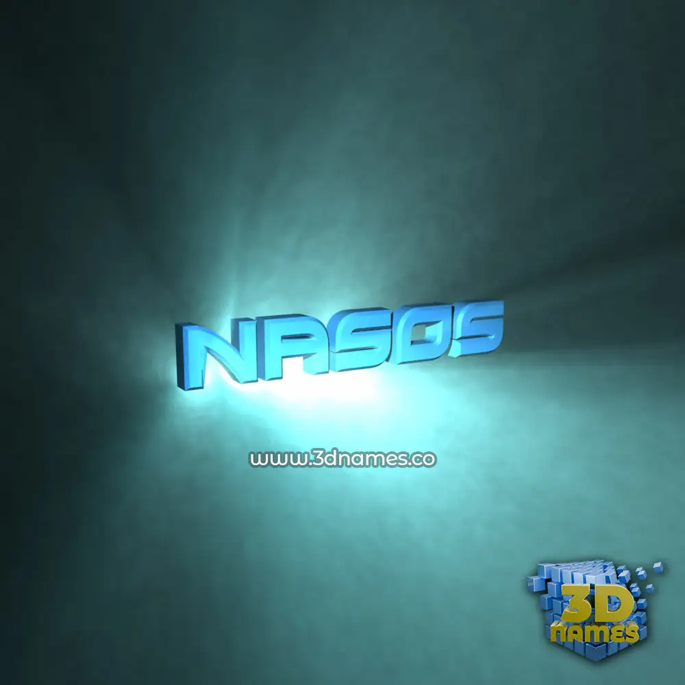 nasos in Light Shine style - 3D name wallpaper