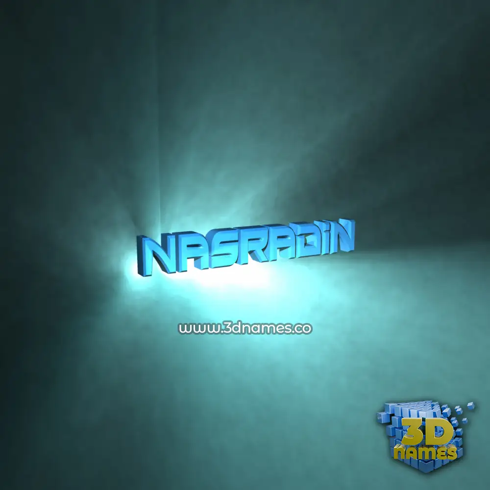 nasradin in Light Shine style - 3D name wallpaper