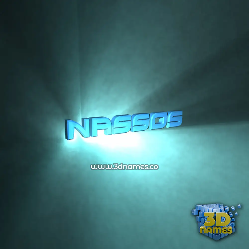 nassos in Light Shine style - 3D name wallpaper