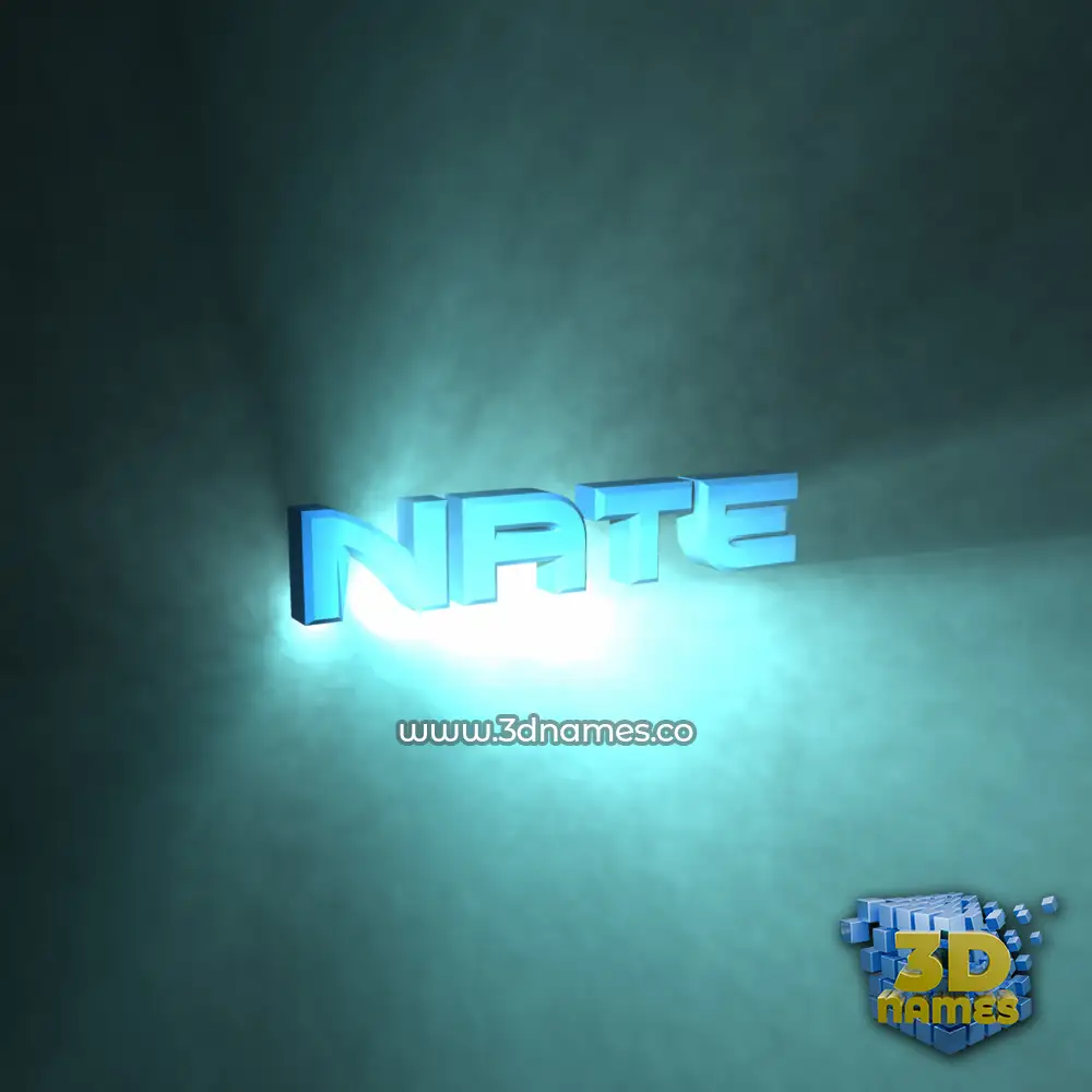 nate in Light Shine style - 3D name wallpaper