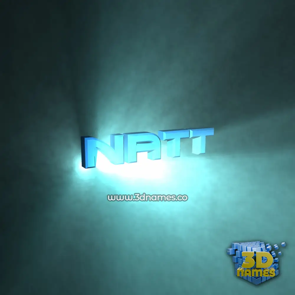natt in Light Shine style - 3D name wallpaper