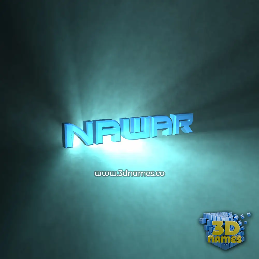 nawar in Light Shine style - 3D name wallpaper