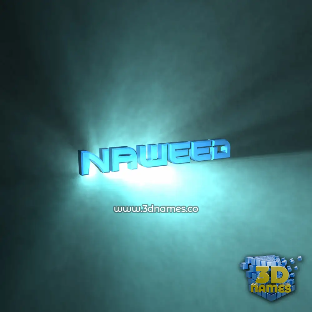 naweed in Light Shine style - 3D name wallpaper