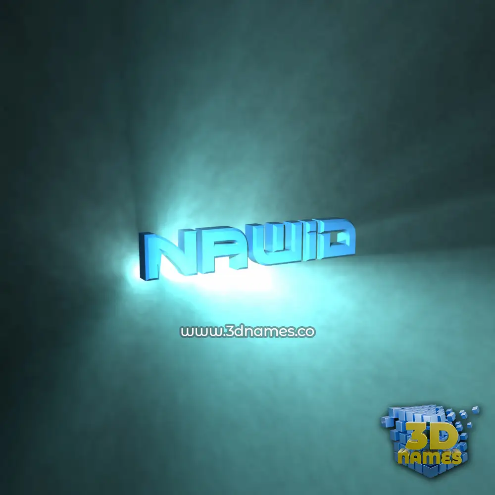 nawid in Light Shine style - 3D name wallpaper