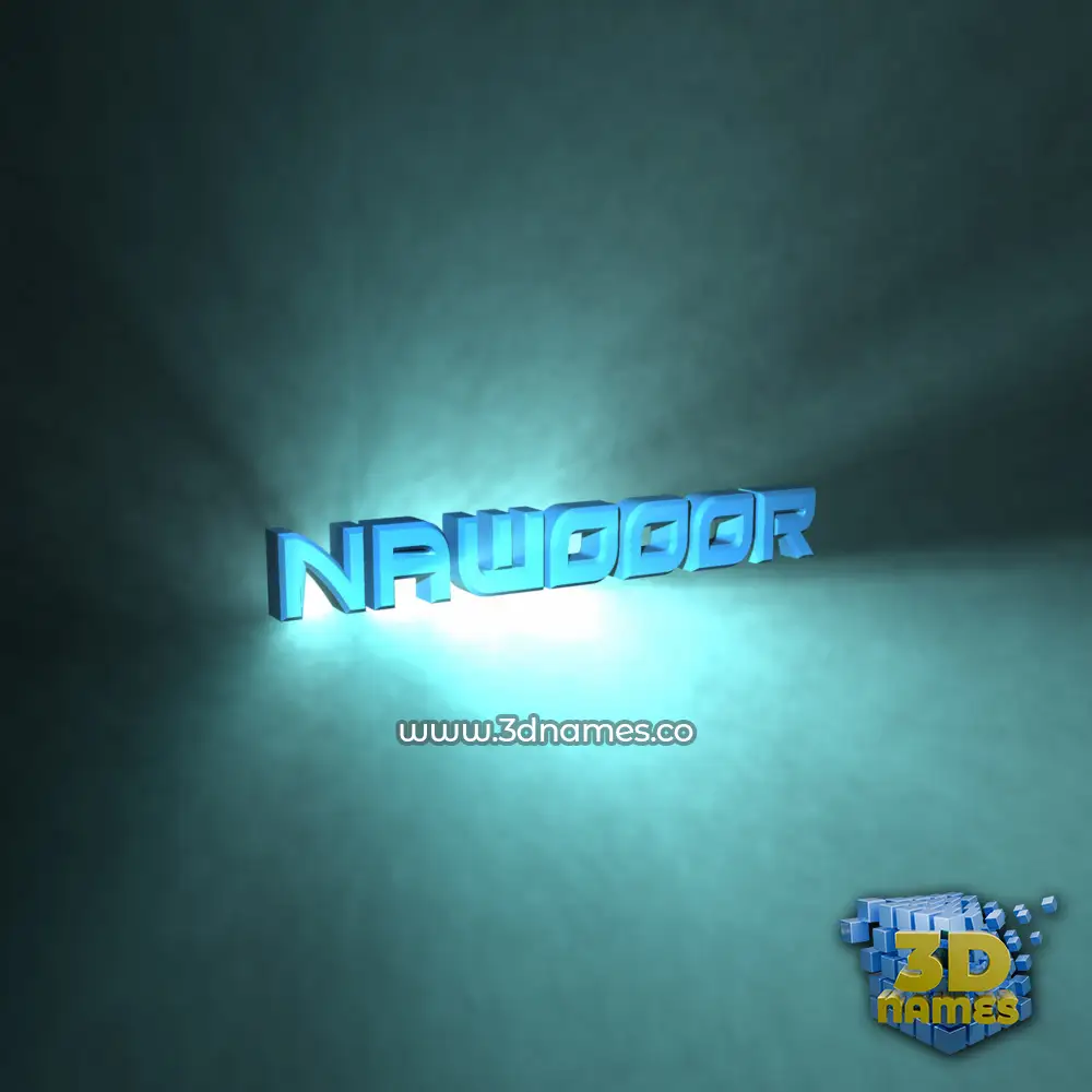 nawooor in Light Shine style - 3D name wallpaper