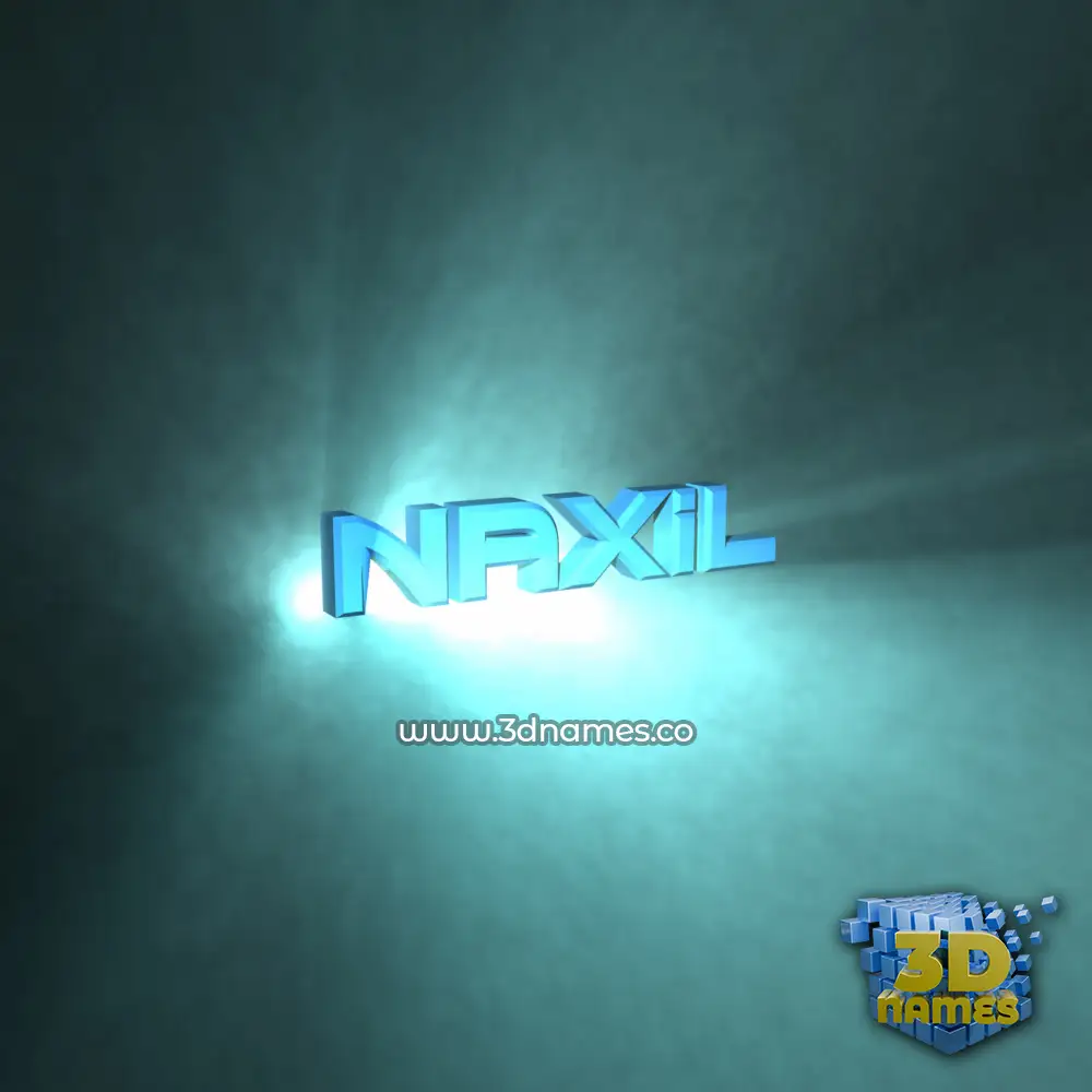 naxil in Light Shine style - 3D name wallpaper