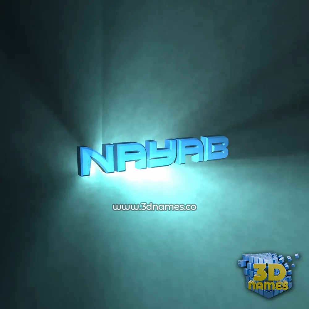 nayab in Light Shine style - 3D name wallpaper