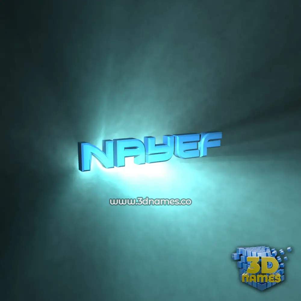 nayef in Light Shine style - 3D name wallpaper