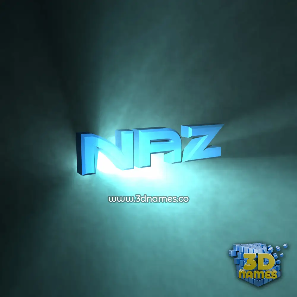 naz in Light Shine style - 3D name wallpaper