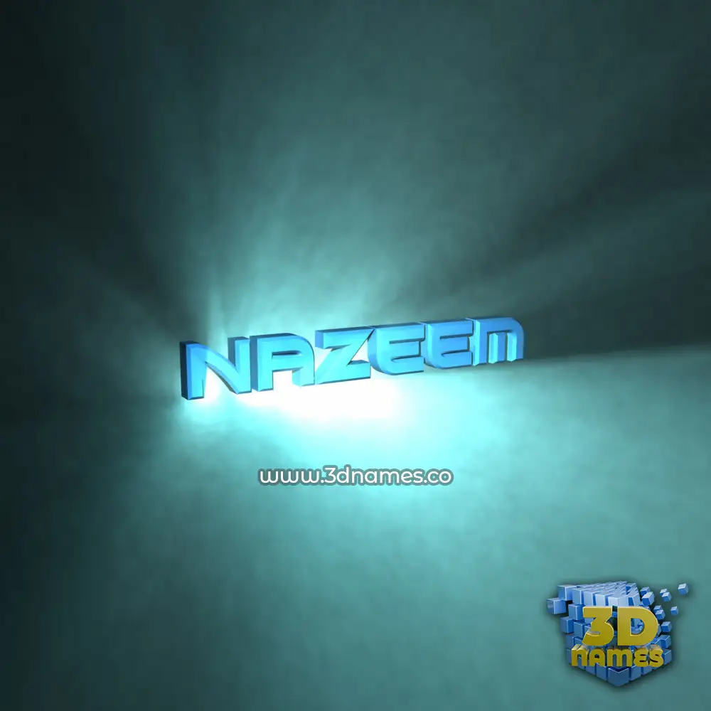 nazeem in Light Shine style - 3D name wallpaper