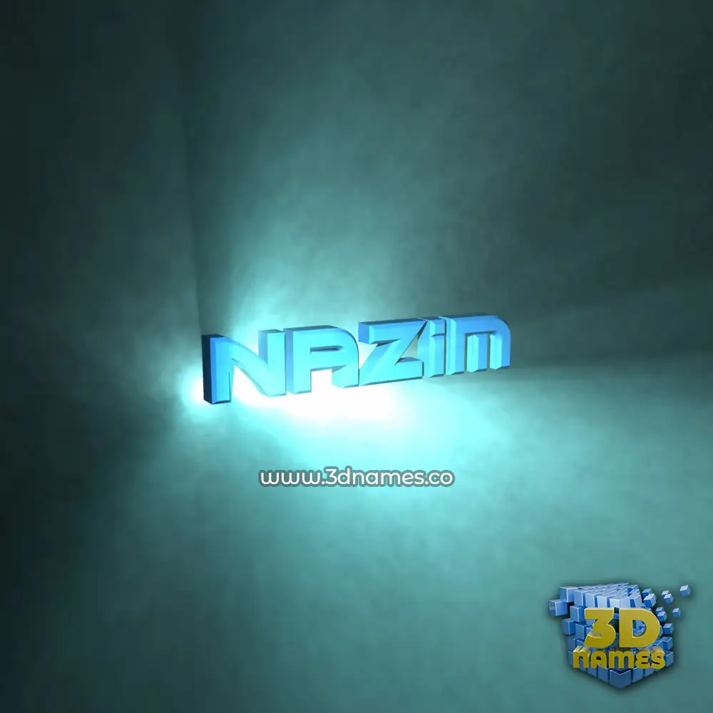 nazim in Light Shine style - 3D name wallpaper