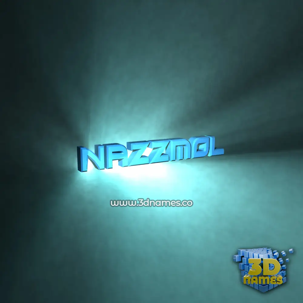 nazzmol in Light Shine style - 3D name wallpaper
